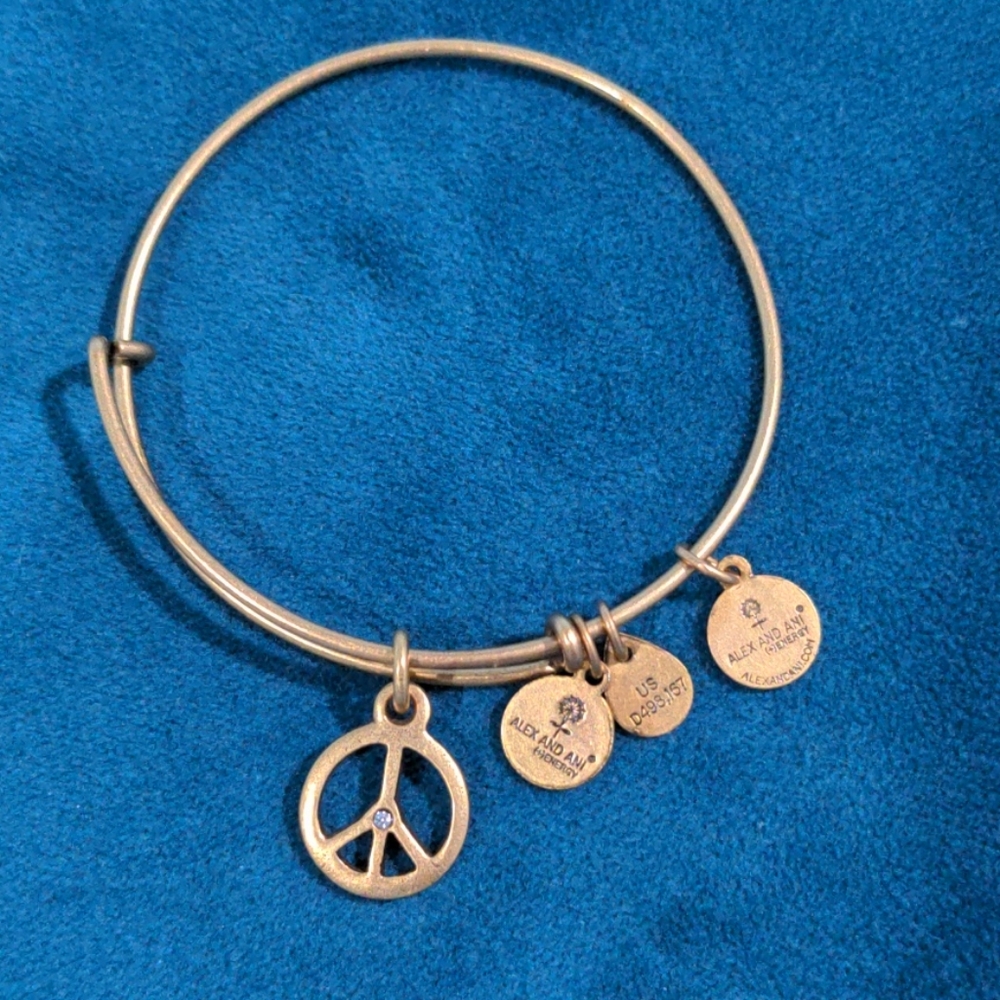 Alex and Ani Peace Charm Bracelet